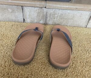 Vionic Tan and Blue Women's Sandals